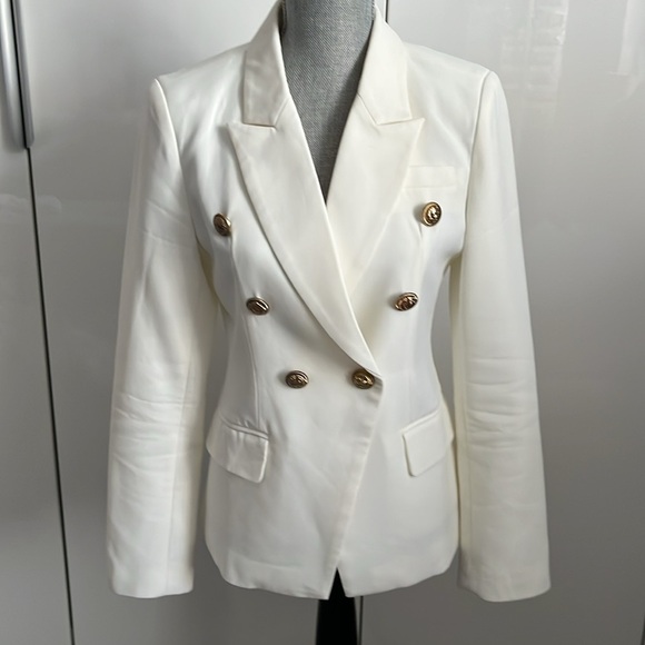 Women’s Classic Tailored Double Breast Blazer Gold Button - Picture 1 of 13